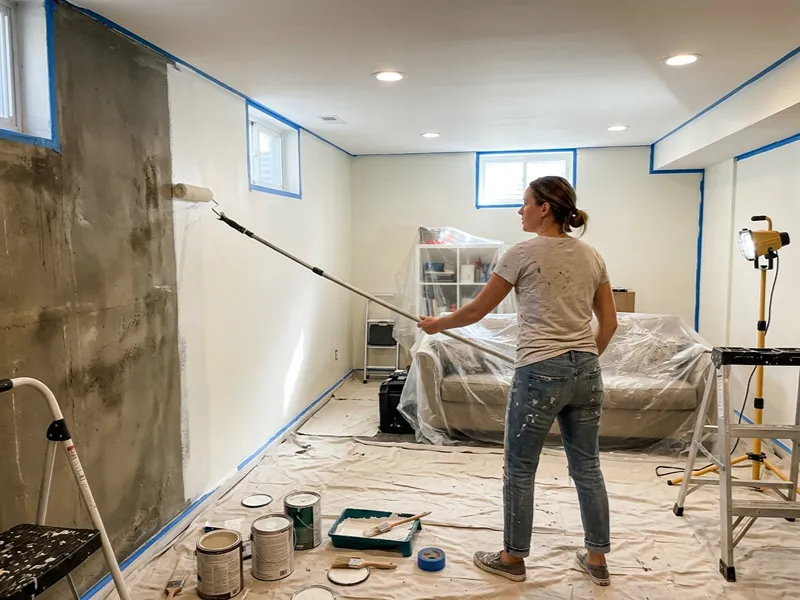 How to Paint a Basement for a Cleaner, Brighter Living Space